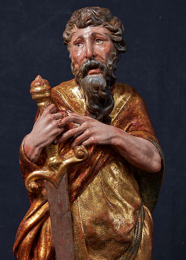 A pair of sculptures of Saint Peter and Saint Paul