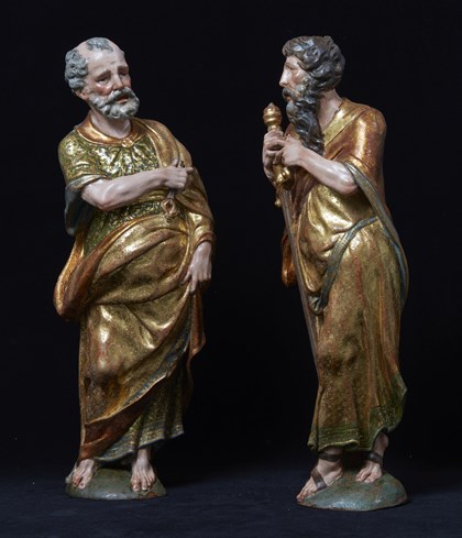 Alonso Berruguete 's pair of sculptures , St Peter and St Paul exhibited at Tefaf Maastricht