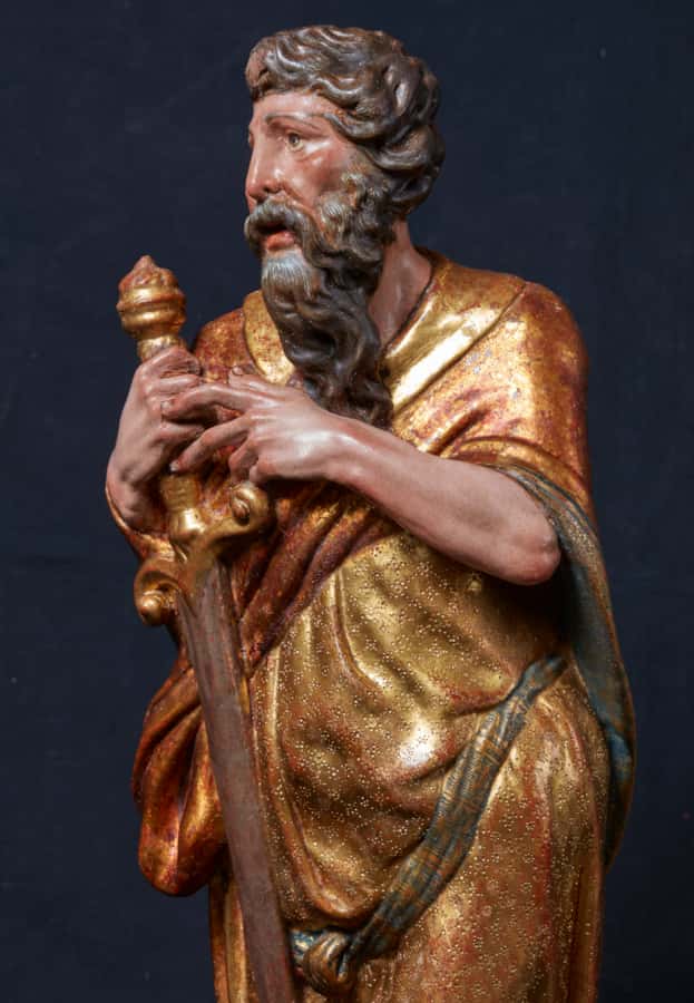 A pair of sculptures of Saint Peter and Saint Paul