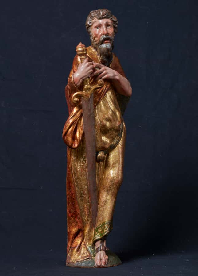 A pair of sculptures of Saint Peter and Saint Paul