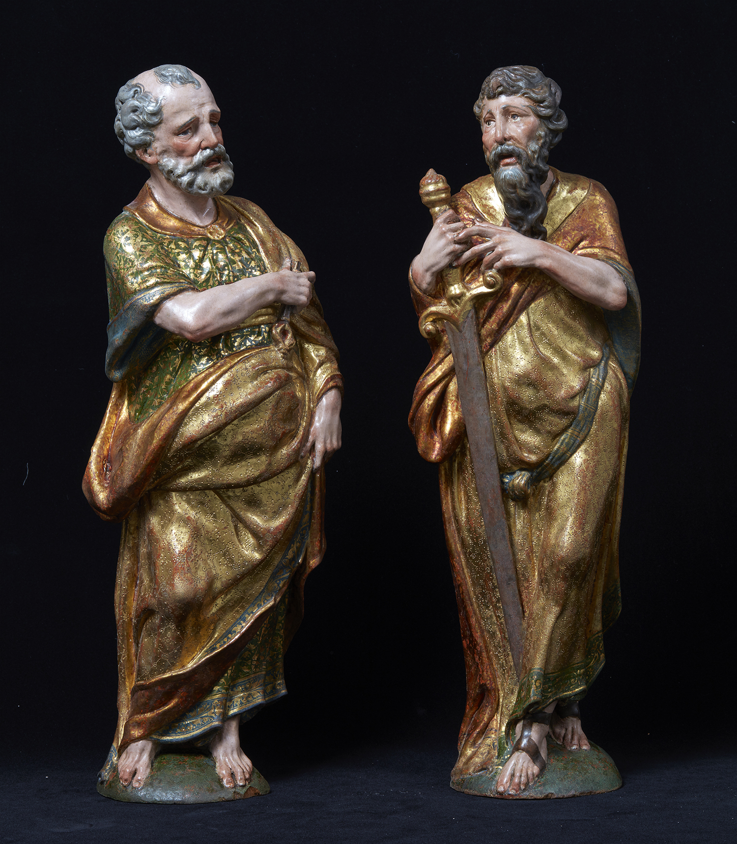 Pareja de esculturas de San Pedro y San Pablo