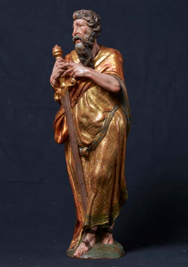 A pair of sculptures of Saint Peter and Saint Paul