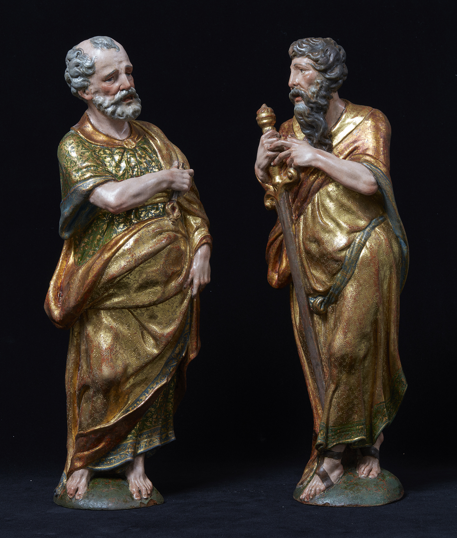 Pareja de esculturas de San Pedro y San Pablo