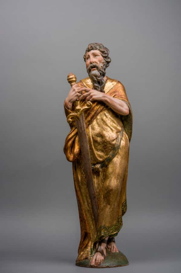 A pair of sculptures of Saint Peter and Saint Paul