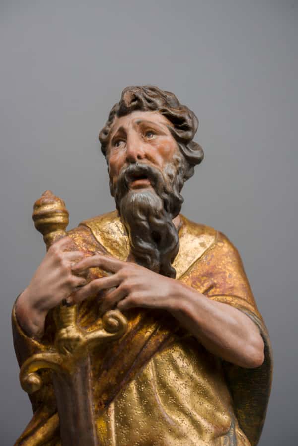 A pair of sculptures of Saint Peter and Saint Paul
