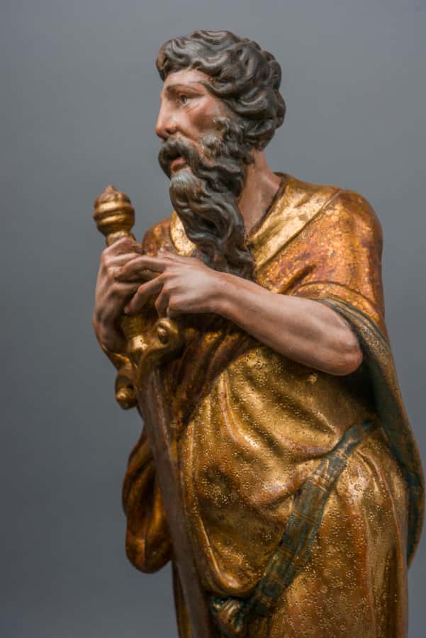 A pair of sculptures of Saint Peter and Saint Paul